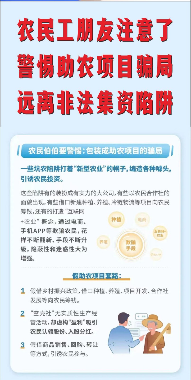 【金融知识宣传月，关注特殊群体】农民工朋友注意了，警惕助农项目骗局，远离非法集资陷阱_02
