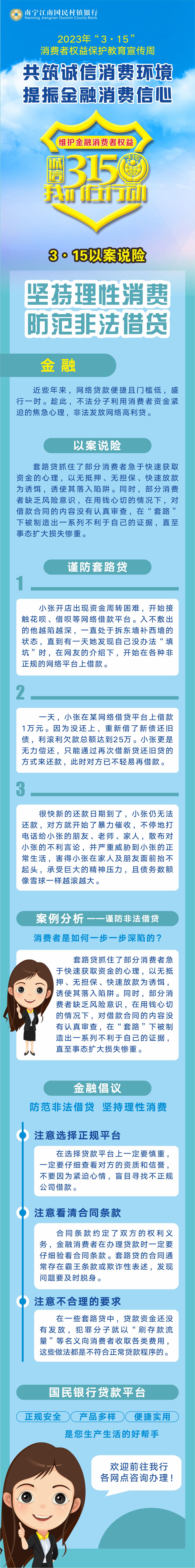 【3·15以案说险】坚持理性消费 防范非法借贷