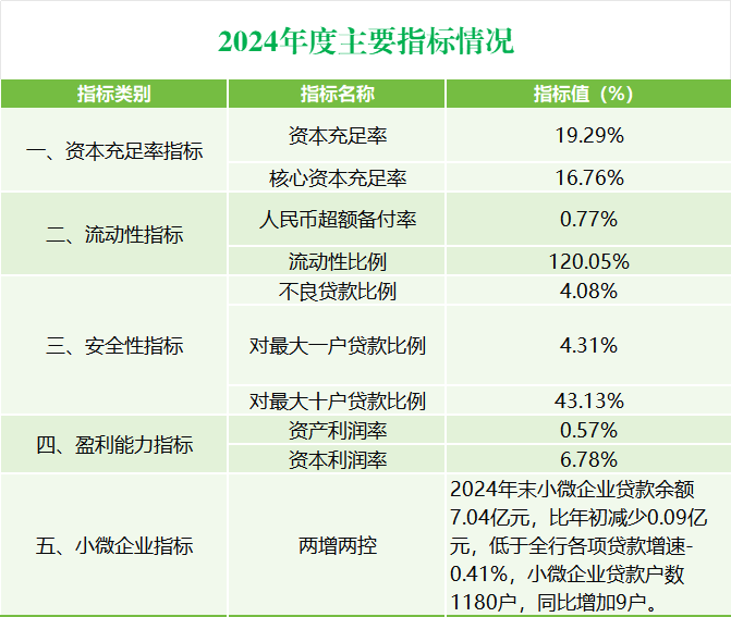 2024年度主要指标情况